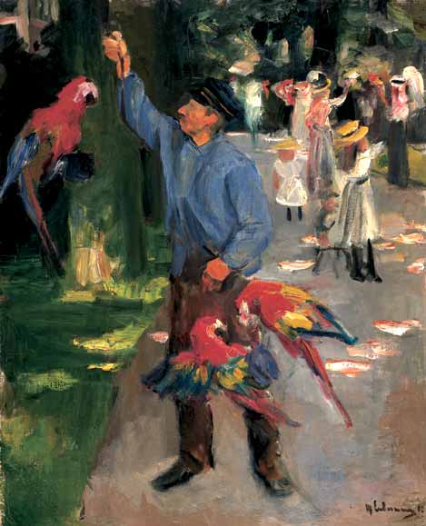 Man with parrots by Max Liebermann Impressionism Art dated 1900