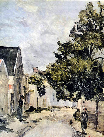 Street from Barbizon during summer time by Ion Andreescu Impressionism Art