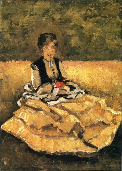 Woman Seated on the Lawn by Gustave Caillebotte Impressionism Art dated 1874