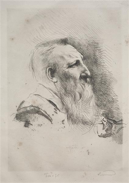 Auguste Rodin by Paul-Albert Besnard Impressionism Art dated 1922