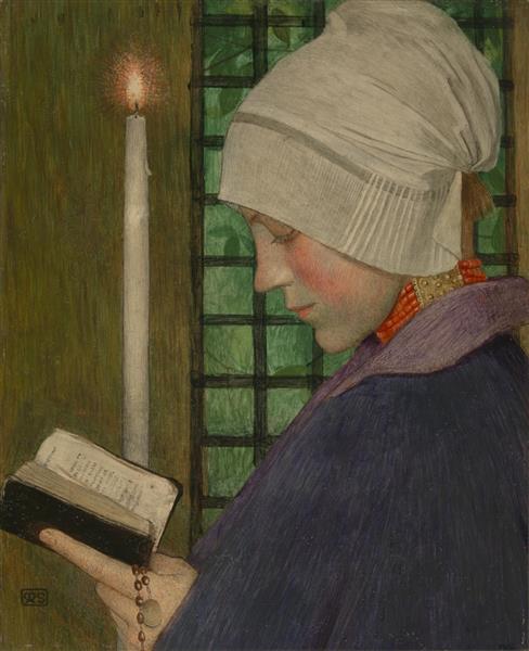 Candlemas Day by Marianne Stokes Art Nouveau (Modern) Art dated 1901