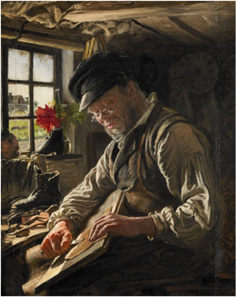 Shoemaker by Peder Severin Kroyer Realism Art dated 1887