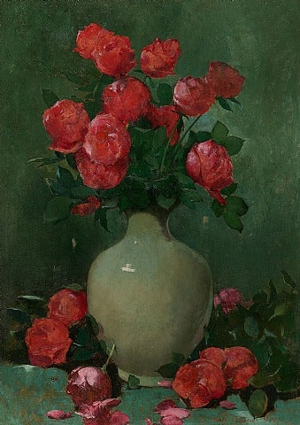 Red Roses by Emil Carlsen Realism Art dated 1895