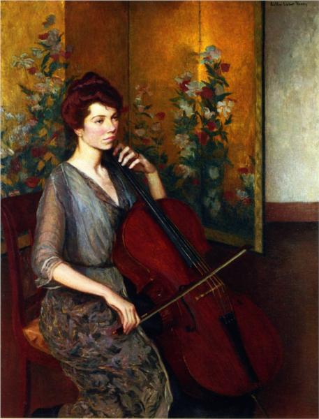 The Cellist by Lilla Cabot Perry Impressionism Art