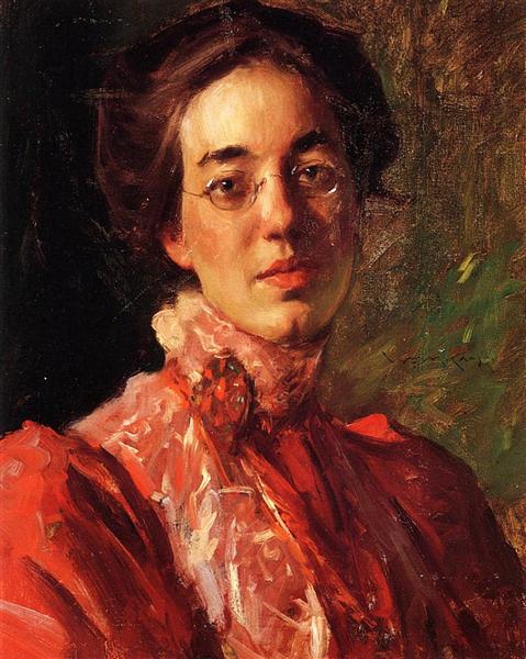 Portrait of Elizabeth (Betsy) Fisher by William Merritt Chase Impressionism Art dated 1899