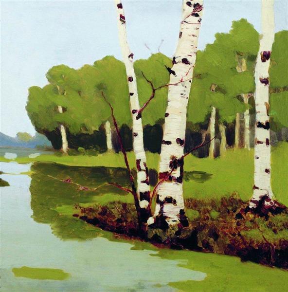 Birches by Arkhyp Kuindzhi Impressionism Art dated 1879