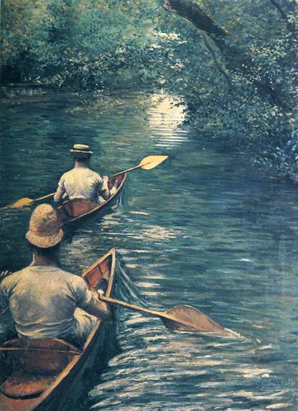 The Canoes by Gustave Caillebotte Impressionism Art dated 1878