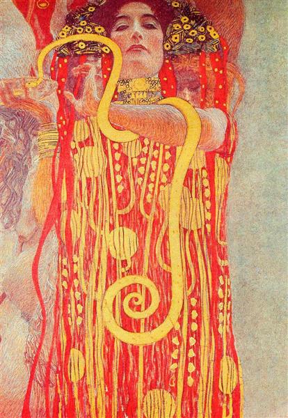 University of Vienna Ceiling Paintings (Medicine), detail showing Hygieia by Gustav Klimt Art Nouveau (Modern) Art dated 1907