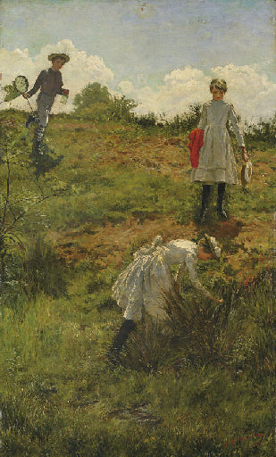 Summer Holidays by Julian Ashton Impressionism Art dated 1889