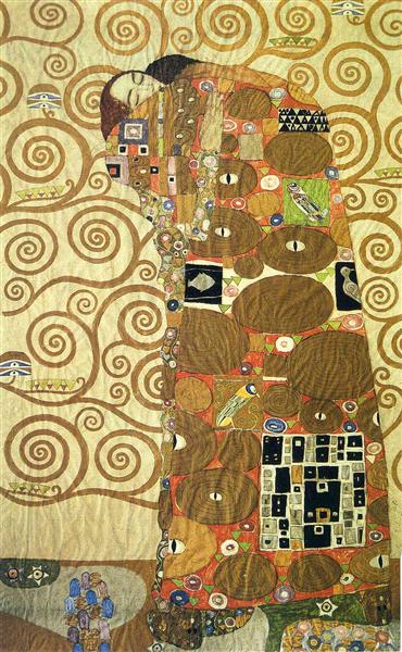 Cartoon for the Frieze of the Villa Stoclet in Brussels: Fulfillment by Gustav Klimt Art Nouveau (Modern) Art dated 1909