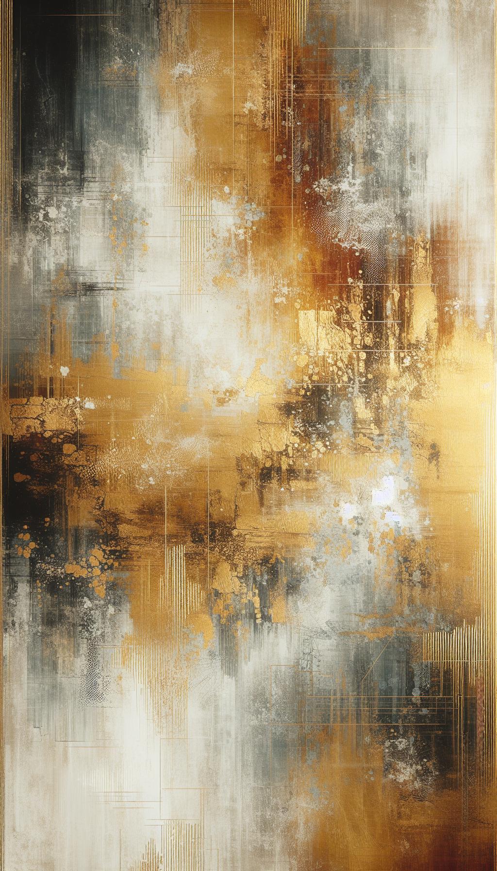 Aureum Vismaya Abstracto: Luminous & Enigmatic Art Piece