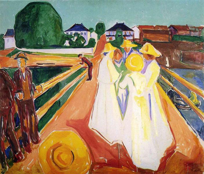 Women on the Bridge by Edvard Munch Expressionism Art dated 1935