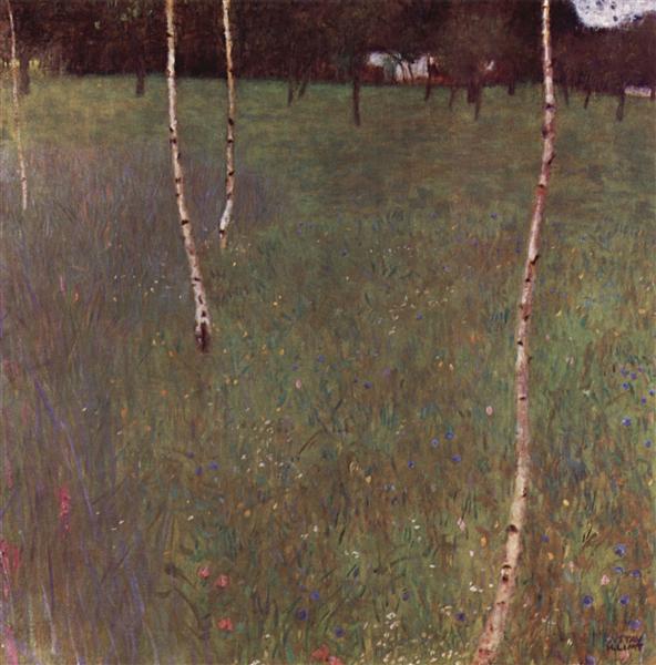 Farmhouses with Birch Trees by Gustav Klimt Art Nouveau (Modern) Art dated 1900