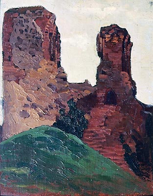 Vilno. Ruins of castle. by Nicholas Roerich Realism Art dated 1903