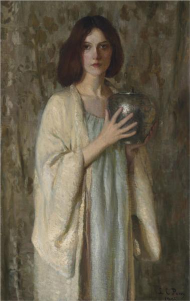 The Silver Vase by Lilla Cabot Perry Impressionism Art dated 1905