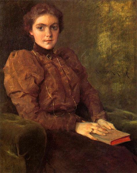 A Lady in Brown by William Merritt Chase Impressionism Art