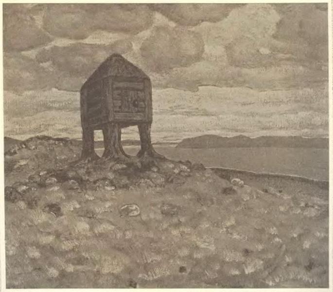 The Hut of Death by Nicholas Roerich Art Nouveau (Modern) Art dated 1909