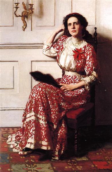 Portrait of Rebecca H. Whelan by Thomas Pollock Anshutz Realism Art dated 1910