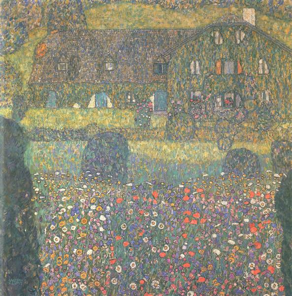 Country House by the Attersee by Gustav Klimt Art Nouveau (Modern) Art dated 1914