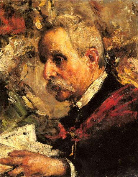 Portrait of the artist&#39;s father by Antonio Mancini Verism Art