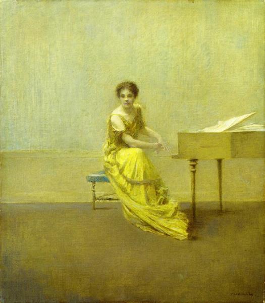 The Music Lesson by Thomas Dewing Tonalism Art