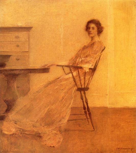 Repose by Thomas Dewing Tonalism Art dated 1921