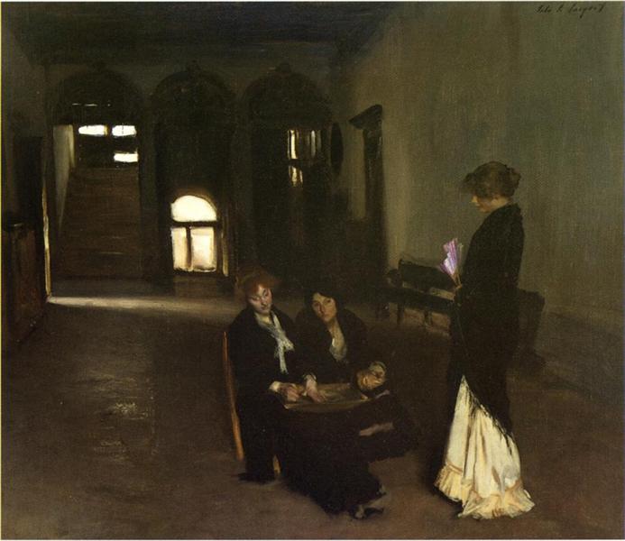 Venetian Bead Stringers by John Singer Sargent Realism Art dated 1882