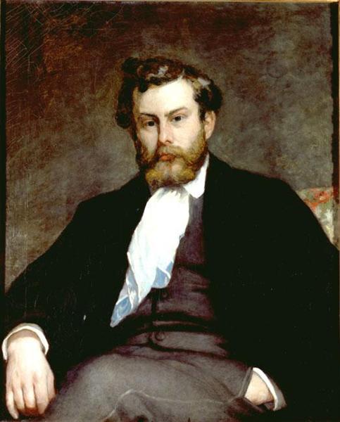 The Painter Alfred Sisley by Pierre-Auguste Renoir Realism Art dated 1868