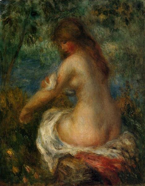 Bather by Pierre-Auguste Renoir Impressionism Art dated 1905