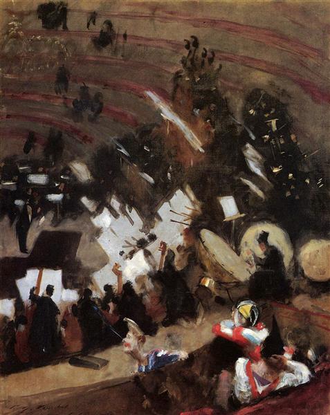 Rehearsal of the Pas de Loup Orchestra at the Cirque d&#39;Hiver by John Singer Sargent Impressionism Art dated 1878