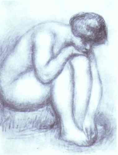 Bather Drying Herself by Pierre-Auguste Renoir Impressionism Art