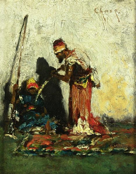 Two Arabs by William Merritt Chase Orientalism Art dated 1881