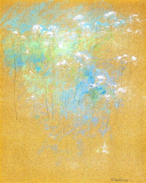 Flowers by John Henry Twachtman Tonalism Art dated 1891