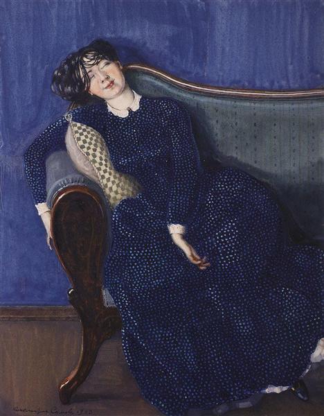 Young Woman. Asleep by Konstantin Somov Symbolism Art dated 1909