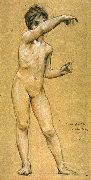 Young naked girl by Luc-Olivier Merson Romanticism Art