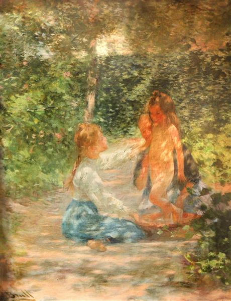 In the sun. Study by Joan Brull Art Nouveau (Modern) Art dated 1904