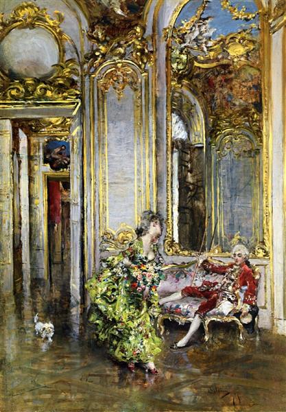 A friend of the marquis by Giovanni Boldini Impressionism Art dated 1875