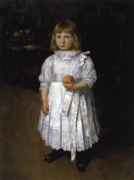 Portrait of Cara by Julian Alden Weir Impressionism Art dated 1887