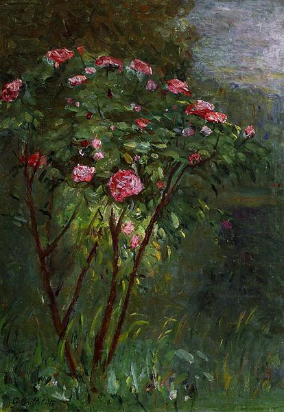 Rose Bush in Flower by Gustave Caillebotte Impressionism Art dated 1884