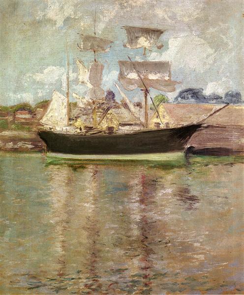 Gloucester Schooner by John Henry Twachtman Impressionism Art dated 1900