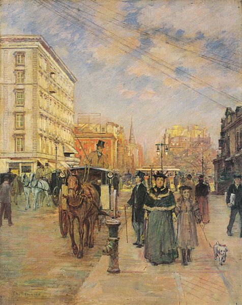 Fifth Avenue at Madison Square by Theodore Robinson Post-Impressionism Art dated 1895