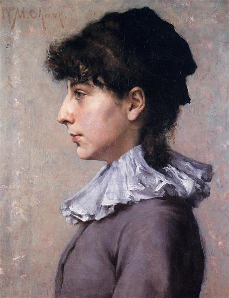 Portrait of Virginia Gerson by William Merritt Chase Impressionism Art dated 1880