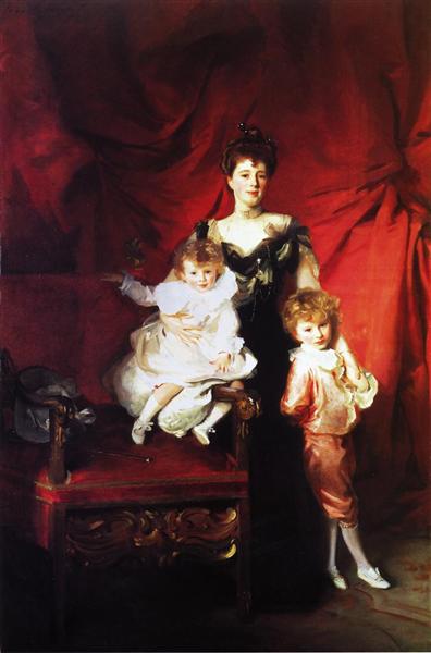 Mrs. Cazalet and her children by John Singer Sargent Realism Art dated 1901