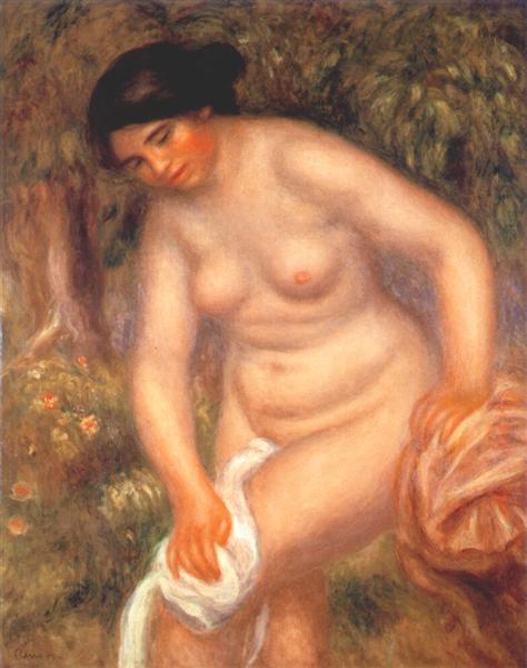 Bather drying herself by Pierre-Auguste Renoir Impressionism Art dated 1895