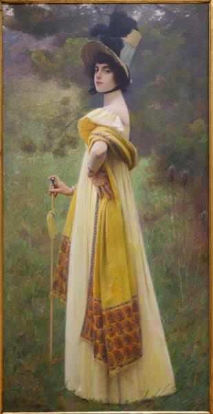 The Shawl by Charles Sprague Pearce Academicism Art dated 1900