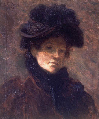 Self-portrait by Lilla Cabot Perry Impressionism Art dated 1892