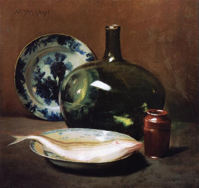 Still Life with Fish by William Merritt Chase Realism Art