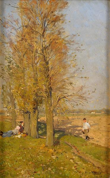 Picnic on the Lower Rhine by Hugo M&#252;hlig Impressionism Art