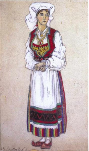 Solveig by Nicholas Roerich Art Nouveau (Modern) Art dated 1912