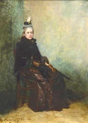 Portrait de femme en manteau avec un parapluie by Louise Abb&#233;ma Impressionism Art